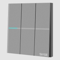 Siase 2021 Bs Standard Electrical Switches Three Gang One-way Grey Color Lamp Led Light Switch